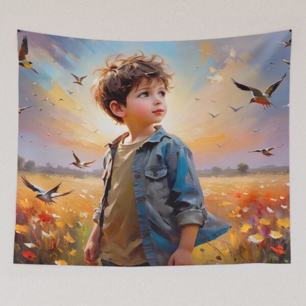 Item preview, Young boy in a field designed and sold by M-Y-A-R-T-.