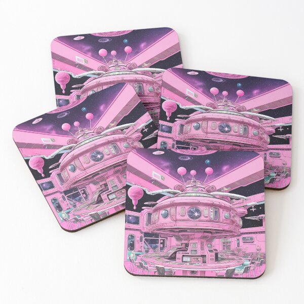 Item preview, Pink Spaceship, space, universe, stars, earth, astronomy, sky, future, galaxy, sci fi,  designed and sold by Cyber Kids.