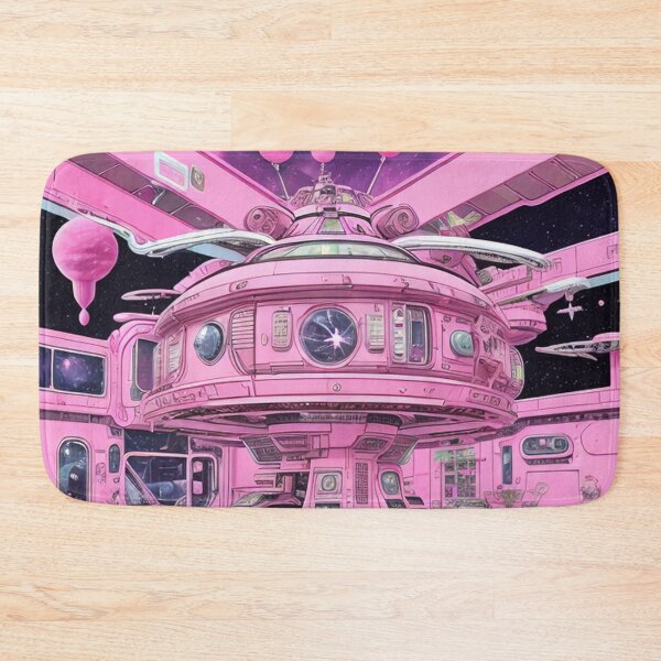 Item preview, Pink Spaceship, space, universe, stars, earth, astronomy, sky, future, galaxy, sci fi,  designed and sold by Cyber Kids.