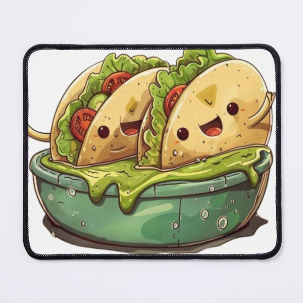 Artikelvorschau, Ein Vorgeschmack auf mexikanische Köstlichkeiten: Tacos in einer Schüssel Guacamole entworfen und verkauft von  Bold Border Studio..