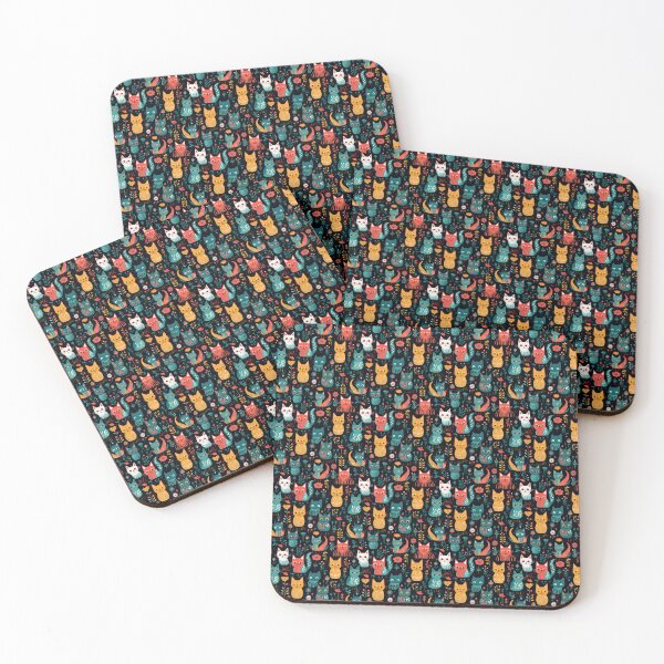 Item preview, Folk Kitty Pattern designed and sold by HasHs.