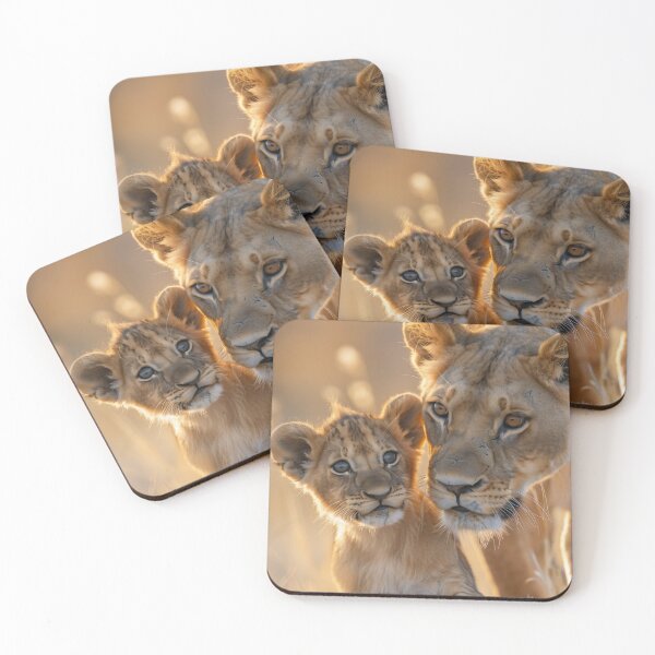 Item preview, Golden Hour Guardians: Lioness with Cub designed and sold by smartart42.