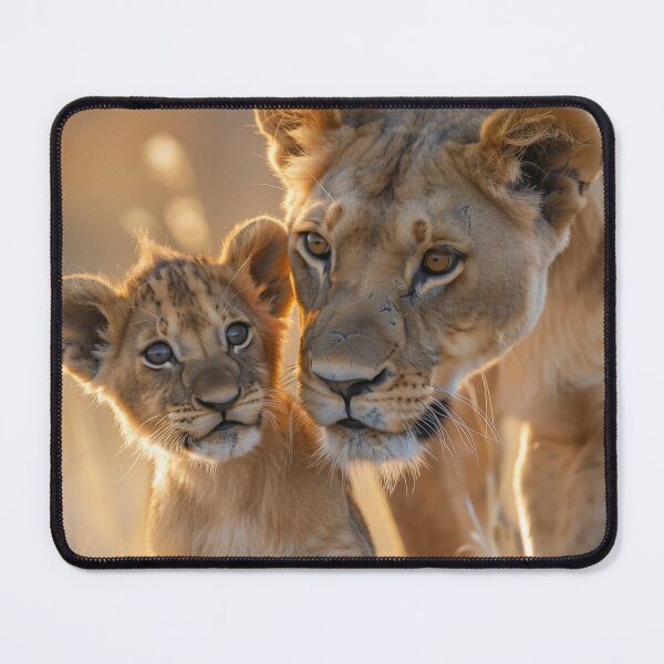 Item preview, Golden Hour Guardians: Lioness with Cub designed and sold by smartart42.