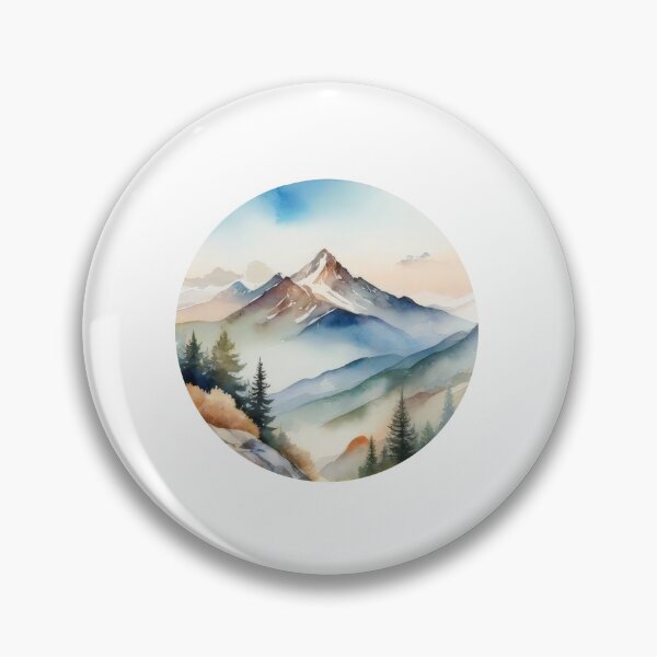 Item preview, Watercolor Mountain Landscape Clipart (1270) designed and sold by WASjourney.