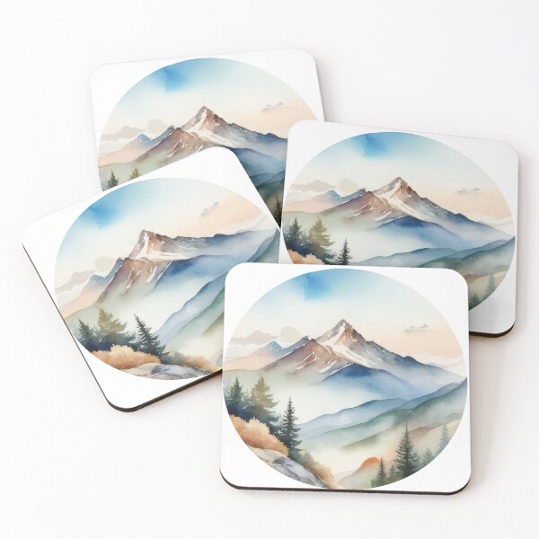 Item preview, Watercolor Mountain Landscape Clipart (1270) designed and sold by WASjourney.