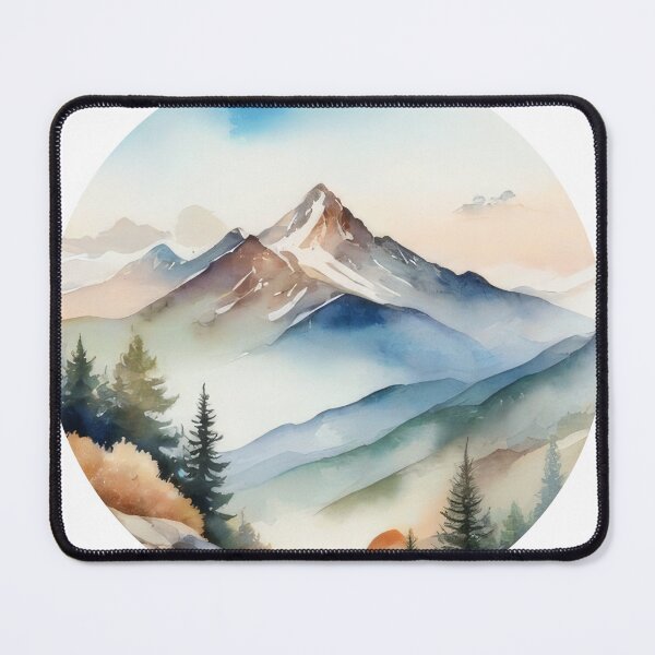 Item preview, Watercolor Mountain Landscape Clipart (1270) designed and sold by WASjourney.