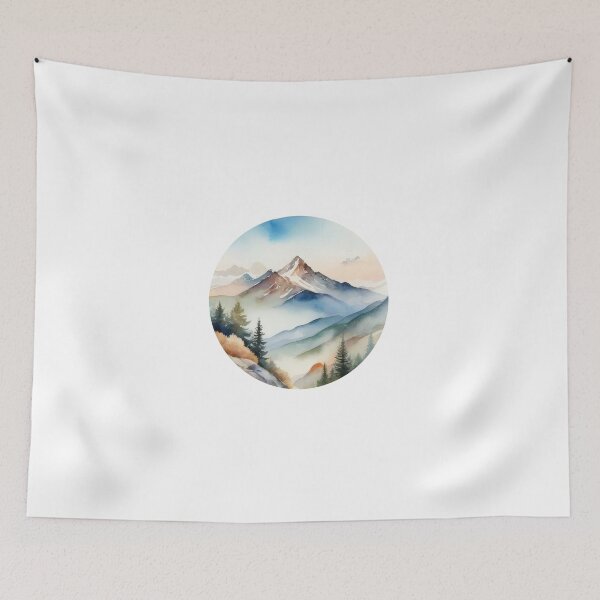 Item preview, Watercolor Mountain Landscape Clipart (1270) designed and sold by WASjourney.