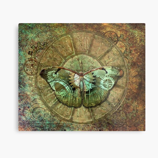 Steampunk Butterfly Metal Print
