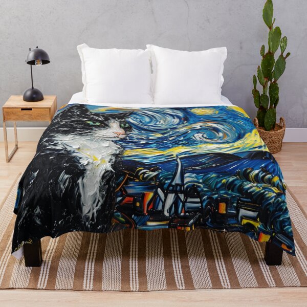 Item preview, Starry night Cat Van gogh Inspired Painting designed and sold by Vangoholic.