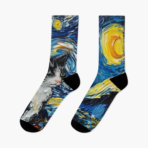 Item preview, Starry night Cat Van gogh Inspired Painting designed and sold by Vangoholic.
