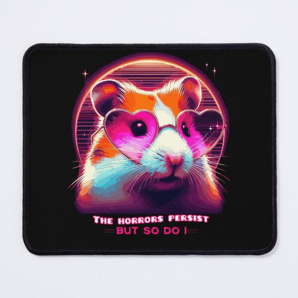Item preview, The horrors persist but so do I hamster-sad hamster-pink designed and sold by toobel.