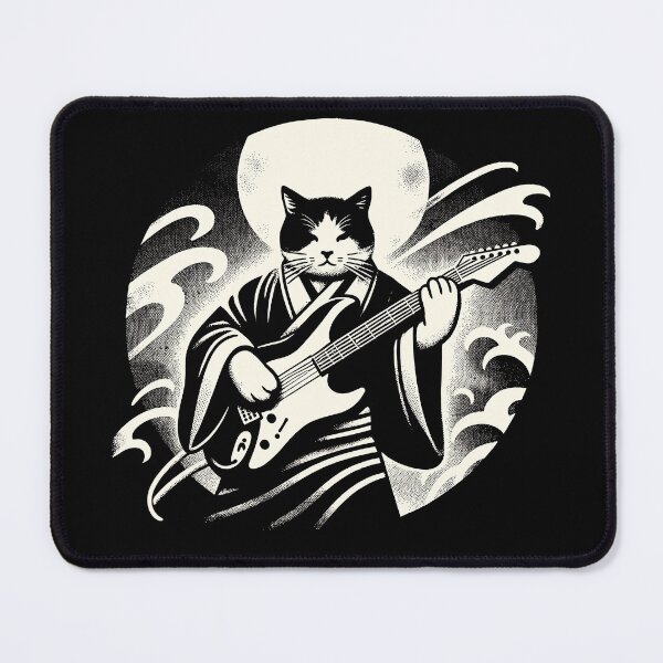 Item preview, Electric Guitar Cat Rock Music Japan Style Funny Cat designed and sold by KsuAnn.