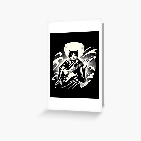 Item preview, Electric Guitar Cat Rock Music Japan Style Funny Cat designed and sold by KsuAnn.