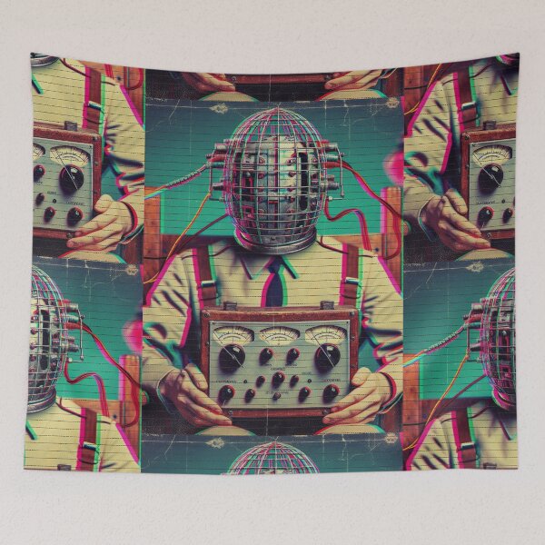 Item preview, 3D Glitch Retro Cyborg designed and sold by Mlaniel.