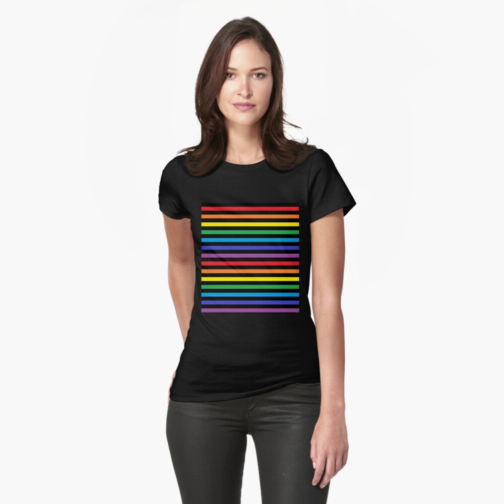 Black Rainbow Print Bra T-shirt – Glamify Famous For Loungewear