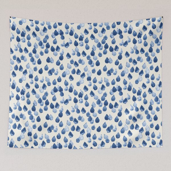 Item preview, Blockprint Raindrops designed and sold by Sorbier-Studio.