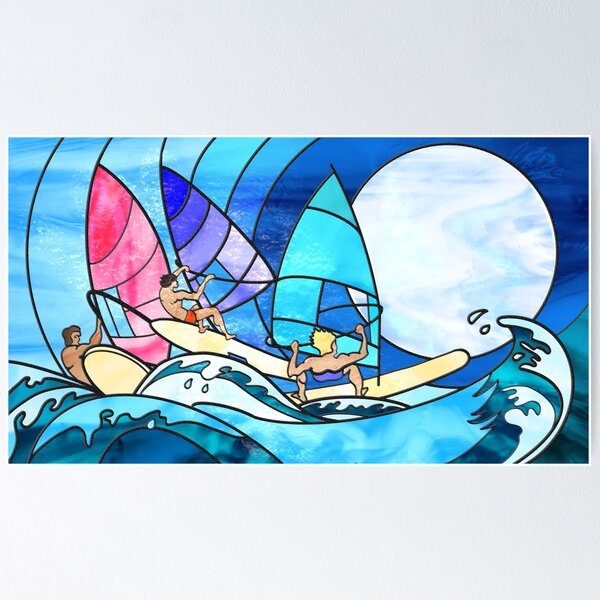 Item preview, Nocturnal Navigator: Retro Windsurfing designed and sold by Wind-Wizard.