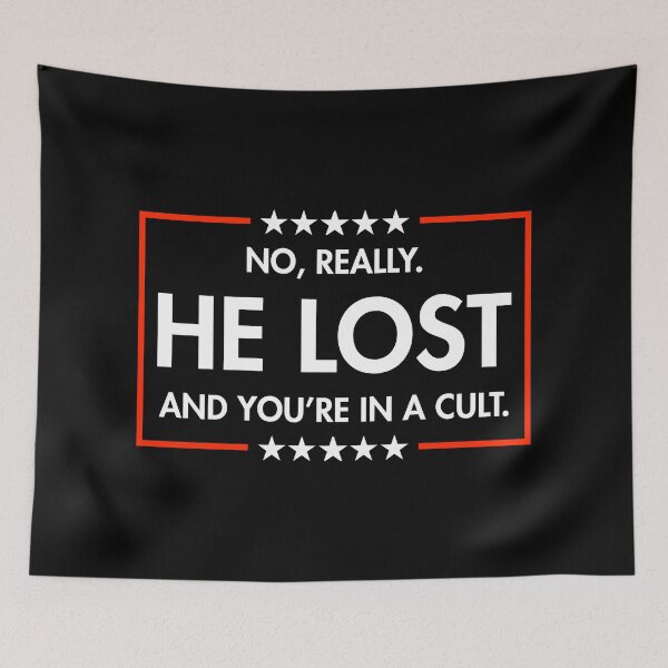 Item preview, He Lost And You're In A Cult (on black) designed and sold by Thelittlelord.