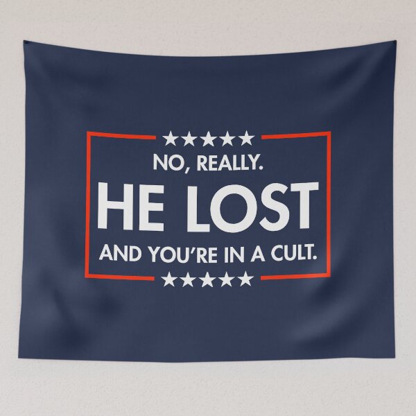 Item preview, He Lost And You're In A Cult (on blue) designed and sold by Thelittlelord.