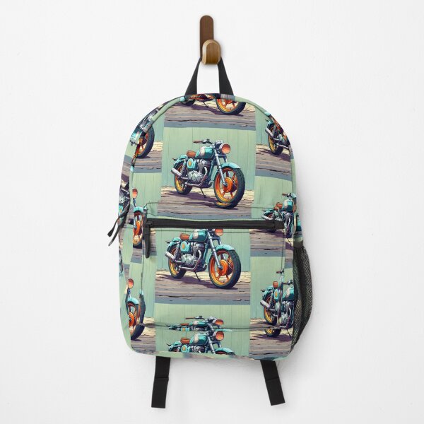Item preview, TURQUESE MOTORCYCLE designed and sold by AmazingBackDrop.