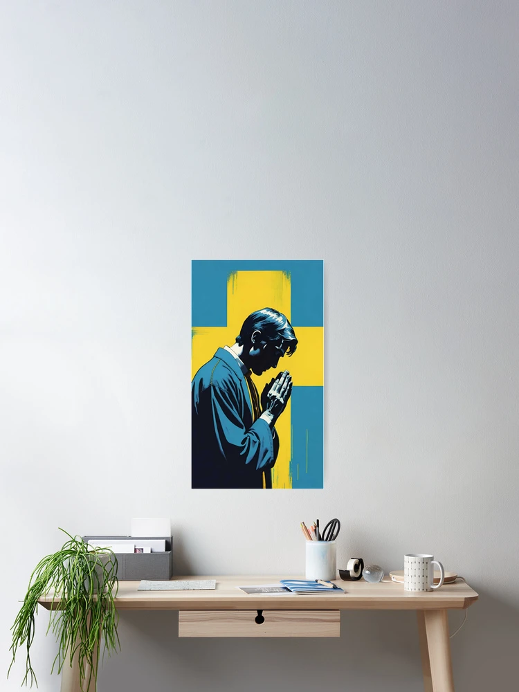 Thumbnail 2 of 3, Poster, Man Praying designed and sold by Ramon-Shop.