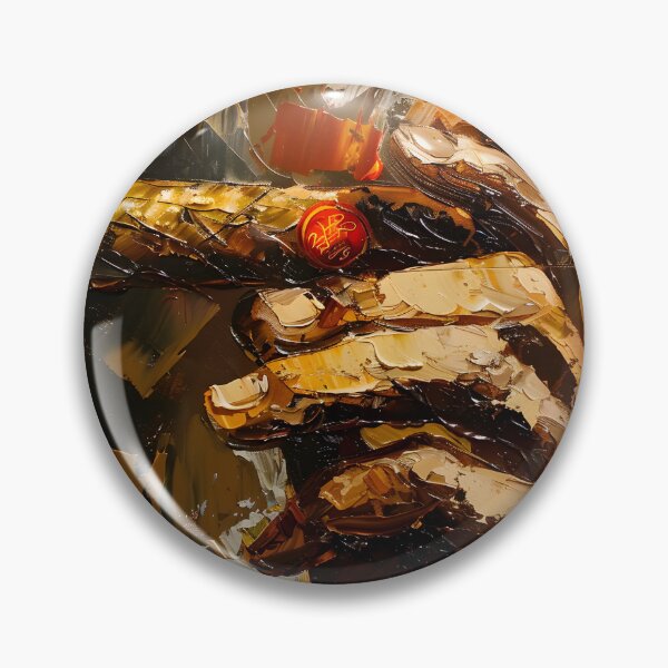 Item preview, Luxe Puffs- A Baroque-Inspired Ode to Cigar Elegance in Minimalistic Palette Knife Artistry designed and sold by OlfactoART Studio.