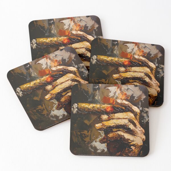 Item preview, Luxe Puffs- A Baroque-Inspired Ode to Cigar Elegance in Minimalistic Palette Knife Artistry designed and sold by OlfactoART Studio.