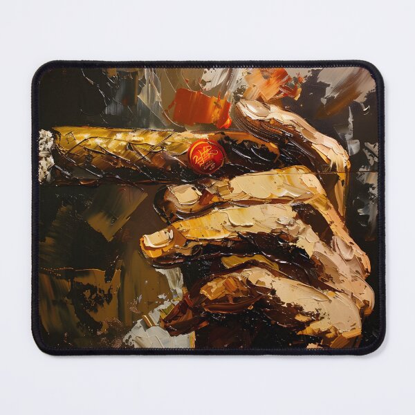 Item preview, Luxe Puffs- A Baroque-Inspired Ode to Cigar Elegance in Minimalistic Palette Knife Artistry designed and sold by OlfactoART Studio.