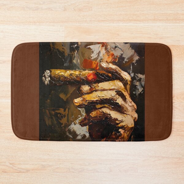 Item preview, Luxe Puffs- A Baroque-Inspired Ode to Cigar Elegance in Minimalistic Palette Knife Artistry designed and sold by OlfactoART Studio.