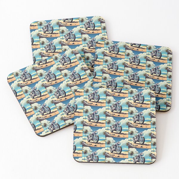 Item preview, MOTORCYCLE ON THE BEACH designed and sold by AmazingBackDrop.