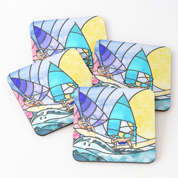 Item preview, Riding the Crest of Dawn:  Retro Wiondsurfing designed and sold by Wind-Wizard.