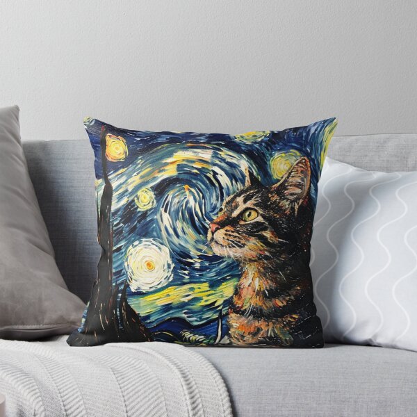 Item preview, Starry night Cat Van gogh Inspired Painting designed and sold by Vangoholic.