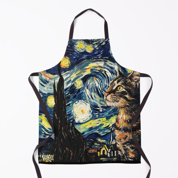 Item preview, Starry night Cat Van gogh Inspired Painting designed and sold by Vangoholic.