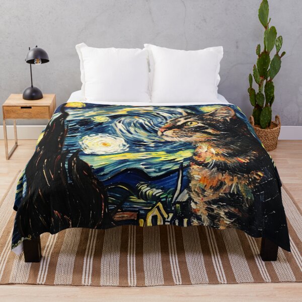 Item preview, Starry night Cat Van gogh Inspired Painting designed and sold by Vangoholic.