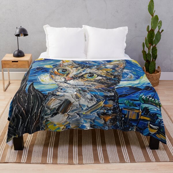 Item preview, Starry night Cat Van gogh Inspired Painting designed and sold by Vangoholic.