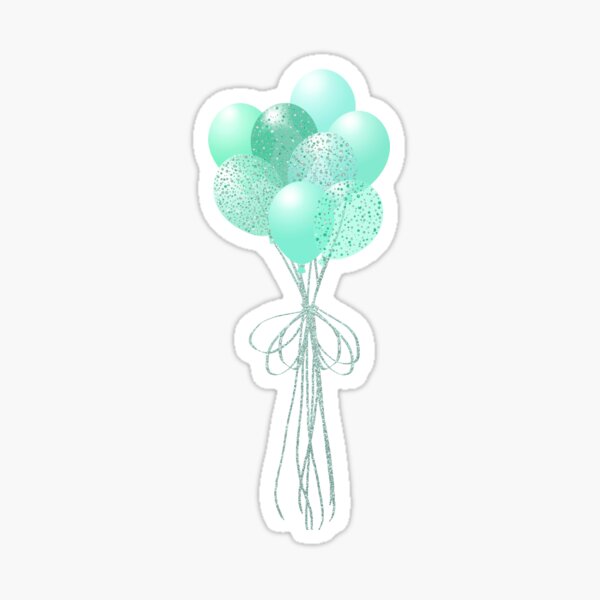 Item preview, Mint Green and Glitter Balloons designed and sold by CheriesArt.