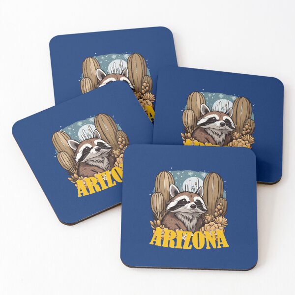 Item preview, Arizona Ring-tailed Cat Surrounded by White Cacti Blossom designed and sold by taiche.