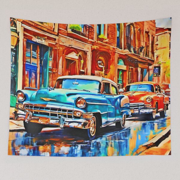 Item preview, Classic Cars Urban Scene designed and sold by Health And Fitness Posts e-Store.
