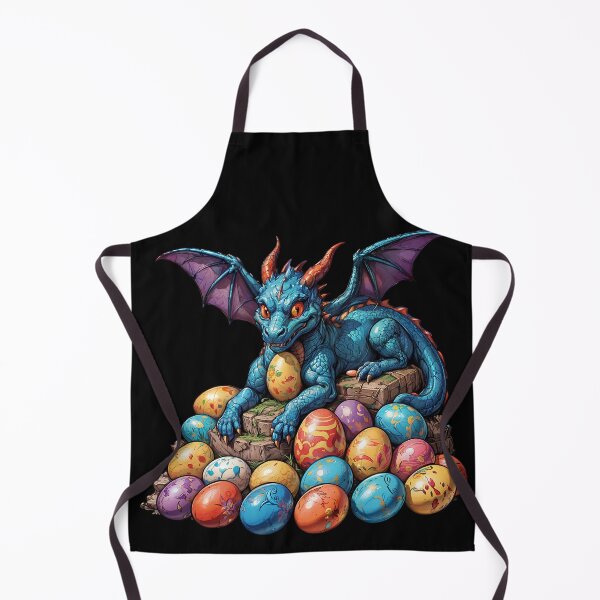Aperçu de l'œuvre Un majestueux dragon bleu, gardien des œufs de Pâques. créée et vendue par twisted-dot.