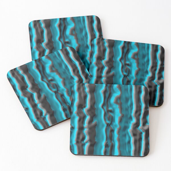 Item preview, Wavy Black on Blue Vertical Stripe Pattern designed and sold by TheRulerofEarth.