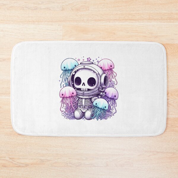 Item preview, Kawaii Skeleton Diver With jellyfish designed and sold by TomFrontierArt.