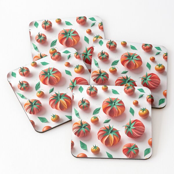 Item preview, Origami Tomatoes Pattern Red Green designed and sold by ShaViArt.