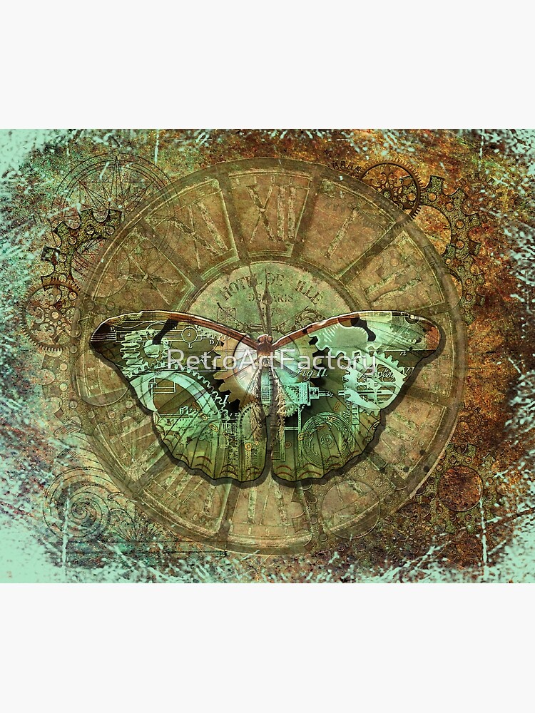 Steampunk Butterfly Distressed by RetroArtFactory