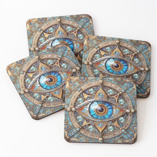 Item preview, Third Eye - Turquoise Blue Gold Mandala  designed and sold by Lee Hiller Designs.