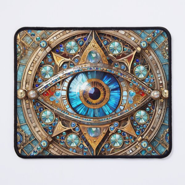 Item preview, Third Eye - Turquoise Blue Gold Mandala  designed and sold by Lee Hiller Designs.