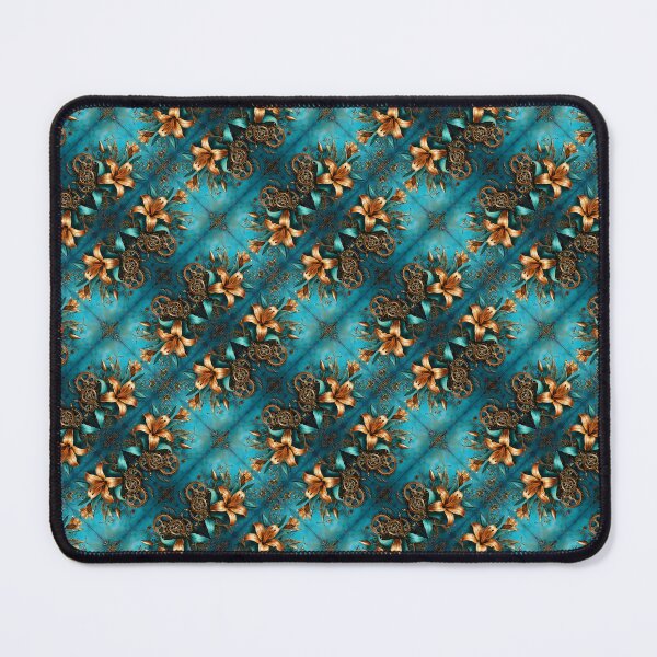 Item preview, Steampunk styled Lily Flower Seamless Pattern designed and sold by Petalandfur.