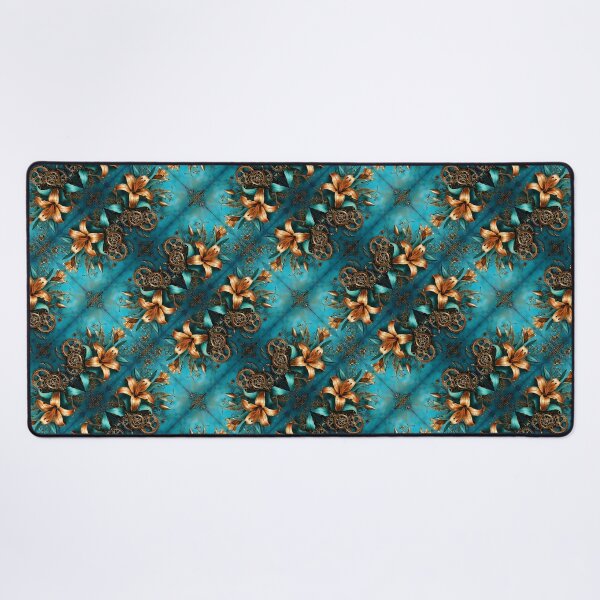 Item preview, Steampunk styled Lily Flower Seamless Pattern designed and sold by Petalandfur.