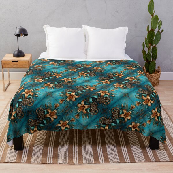 Item preview, Steampunk styled Lily Flower Seamless Pattern designed and sold by Petalandfur.