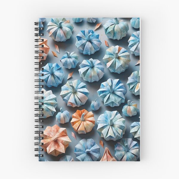 Item preview, Origami Little Pumpkins Pattern Pastel Blue Orange designed and sold by ShaViArt.