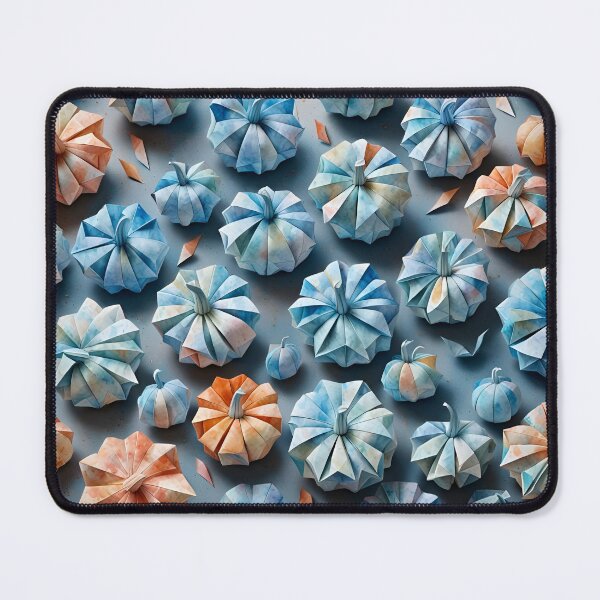 Item preview, Origami Little Pumpkins Pattern Pastel Blue Orange designed and sold by ShaViArt.